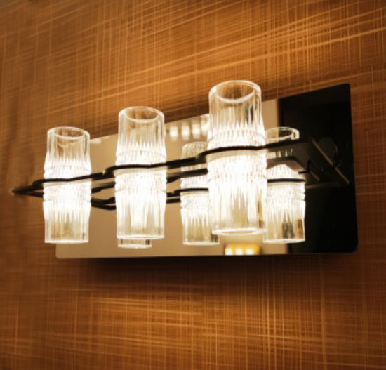 Panama Three Transparent Acrylic Black Led Wall Sconce