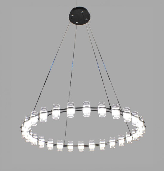 Panama 20's Transparent Acrylic Black Chandelier
