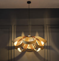 Papirus Double-Stacked Oak Pendant Light Chandelier - Heka Lighting & Trading Limited