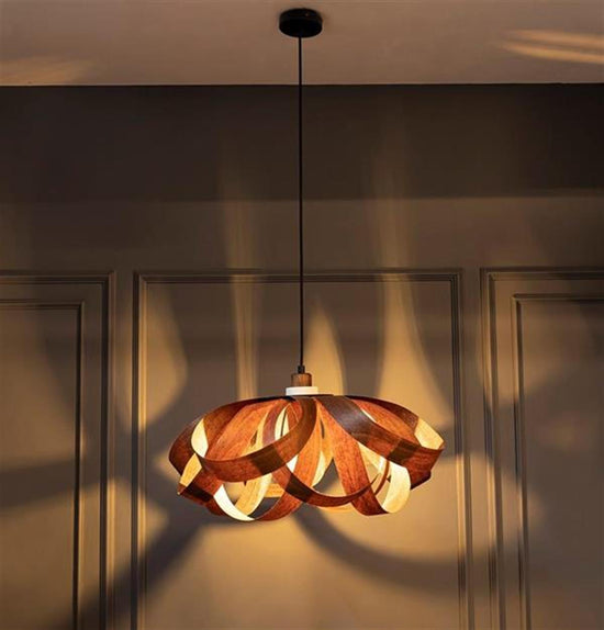 Papirus Mid-Size Wenge Pendant Light Chandelier