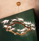 Peru Brass Transparent Swallow Glass Chandelier 100Cm - Heka Lighting & Trading Limited