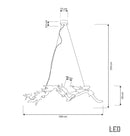 Peru Brass Transparent Swallow Glass Chandelier 150 Cm - Heka Lighting & Trading Limited