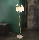 Peru Brass Transparent Swallow Glass Floor Lamp 194Cm