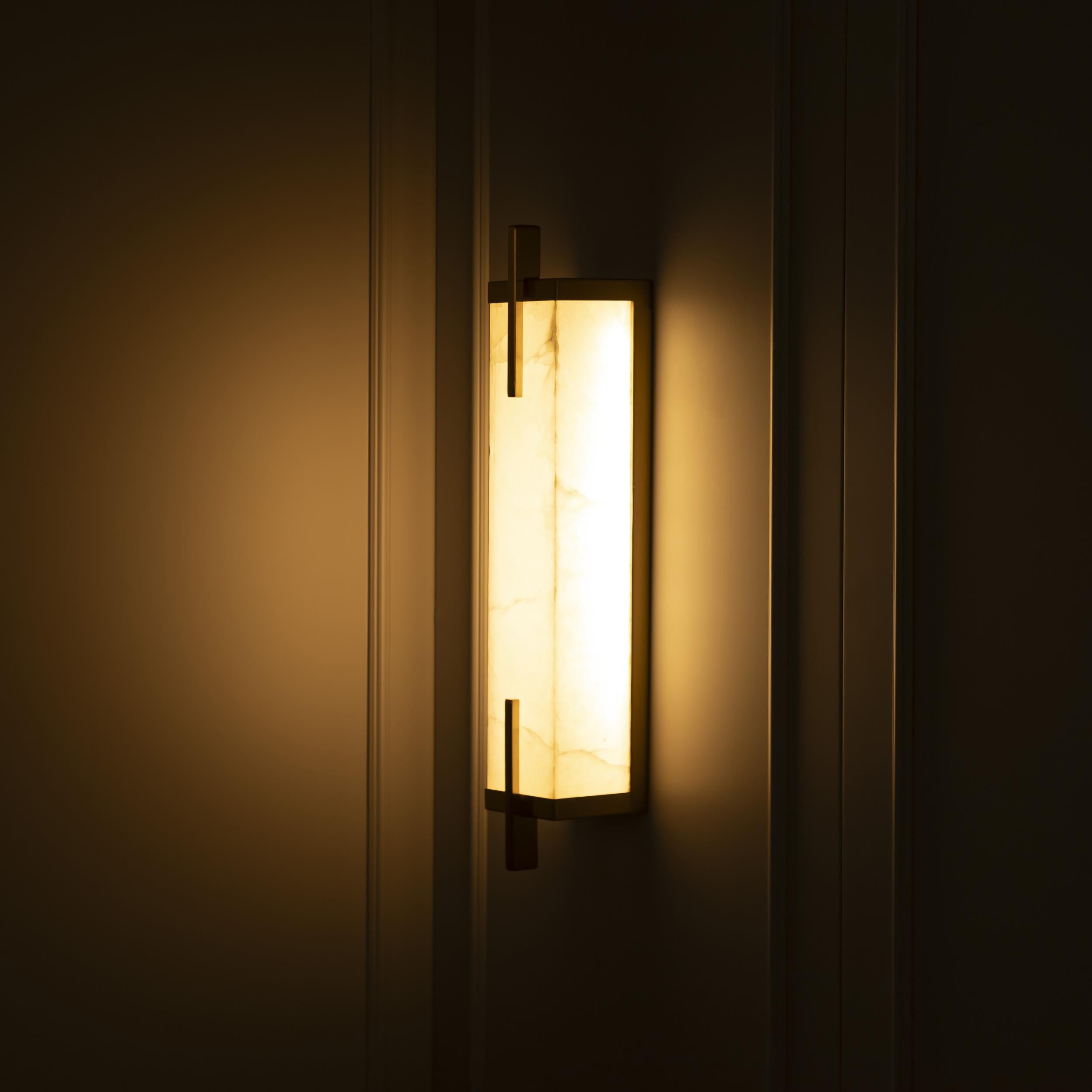 Polaris White Marbled Antique Led Wall Sconce - 60 Cm - Heka Lighting & Trading Limited