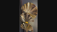 Ginkgo Triple Leaf Floor Lamp, Handmade Art Deco Gold Lamp, Home Decor Art Decor Floor Lighting, Mid Century Floor Light. MODEL : ASTARA