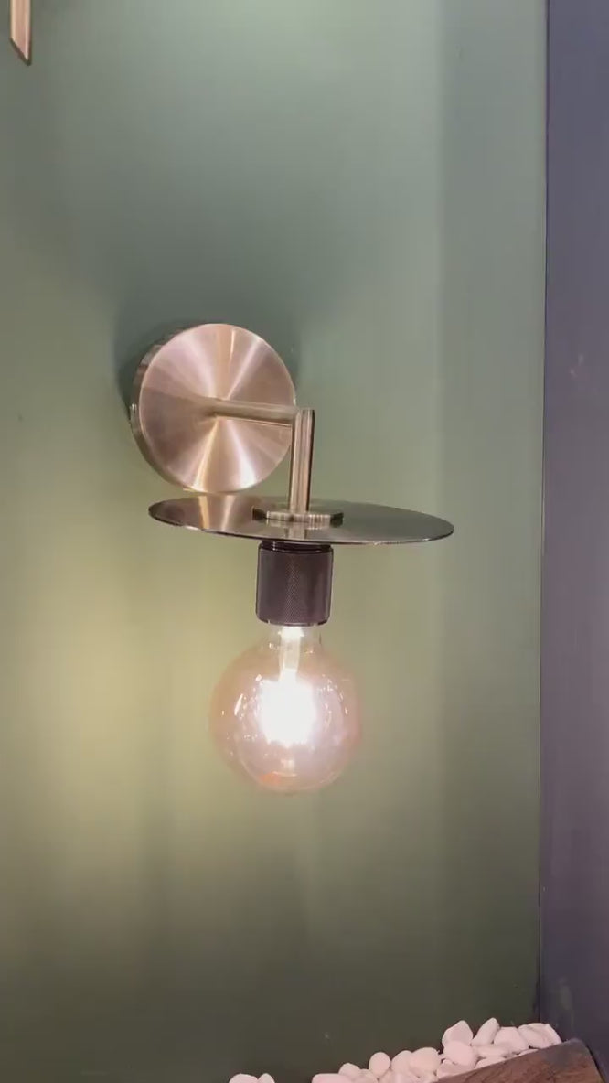 Brass Wall Mounted Lamp, Art Deco Sconce, Housewarming Gift Wall Light, Hanging Wall Lighting. MODEL : ARLON