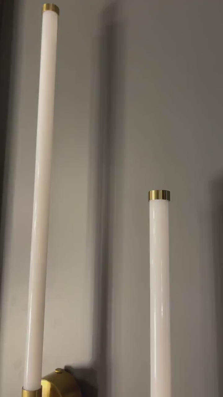 Rotatable Brass Rod Led Wall Lamp, Modern Handmade Acrylic Sconce Wall Light, Housewarming Gift LED Lighting. MODEL : AKRA