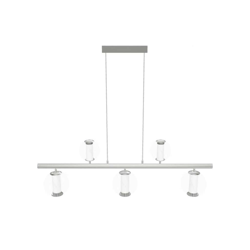 Bükreş 5-Piece Chrome Stainless Dining Table Chandelier