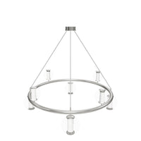 Bükreş 8-Piece Chrome Stainless Transparent Glass Chandelier 80Cm