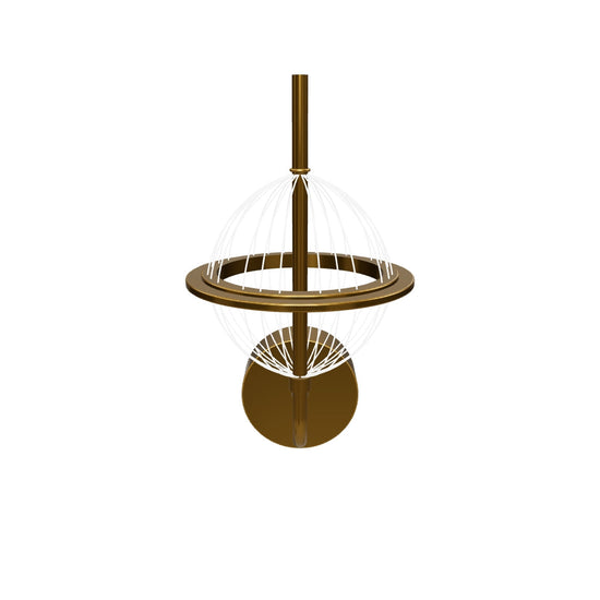 Carina Globe Transparent Acrylic Gold Led Wall Sconce 14 Cm