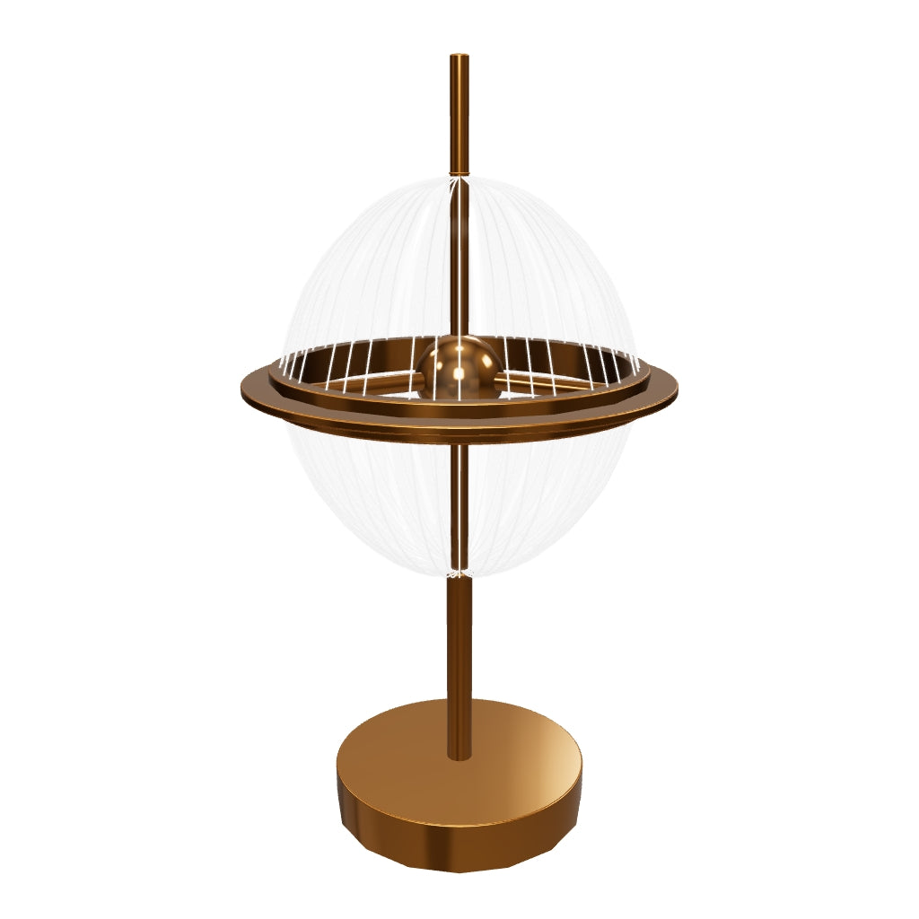 Carina Globe Transparent Acrylic Gold Table Lamp 23 Cm