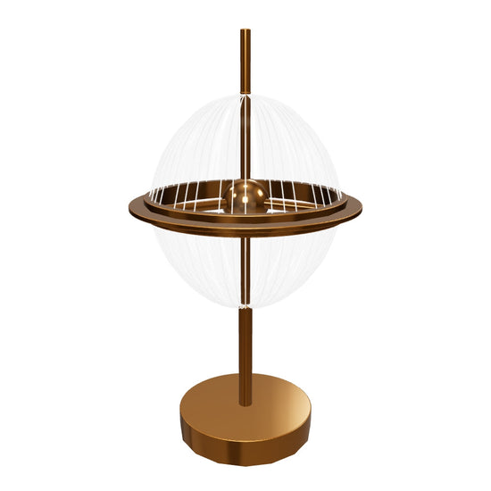 Carina Globe Transparent Acrylic Gold Table Lamp 23 Cm