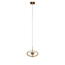 Carina Single Flattened Transparent Acrylic Gold Pendant Light 30 Cm