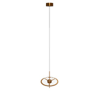 Carina Single Flattened Transparent Acrylic Gold Pendant Light 30 Cm