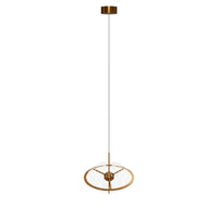 Carina Single Flattened Transparent Acrylic Gold Pendant Light 40 Cm
