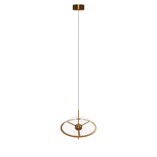 Carina Single Flattened Transparent Acrylic Gold Pendant Light 40 Cm