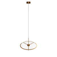 Carina Single Flattened Transparent Acrylic Gold Pendant Light 60 Cm