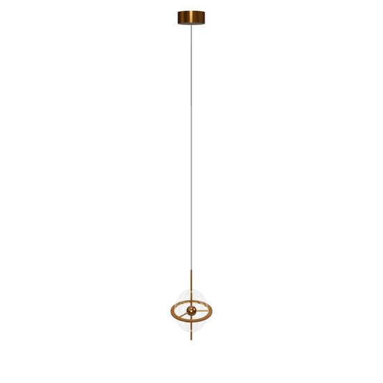 Carina Single Transparent Acrylic Gold Pendant Light Chandelier 20 Cm
