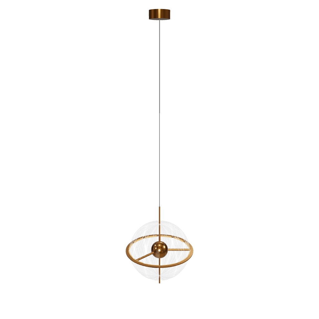 Carina Single Transparent Acrylic Gold Pendant Light Chandelier 40 Cm