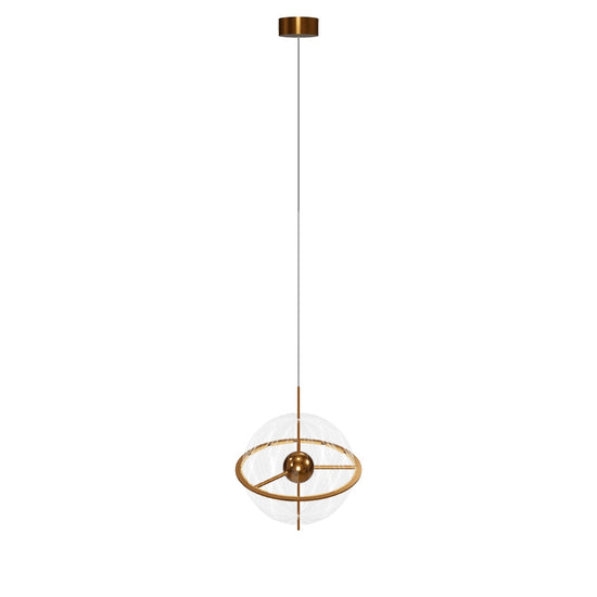 Carina Single Transparent Acrylic Gold Pendant Light Chandelier 40 Cm
