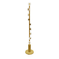 Efes Helezon Marble Brushed Brass Floor Lamp