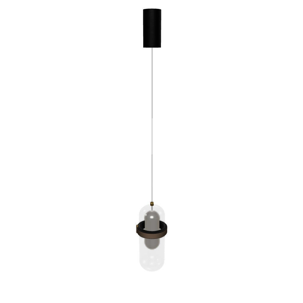 Kabil Single Smoked Glass Gray Pendant Light 28 Cm