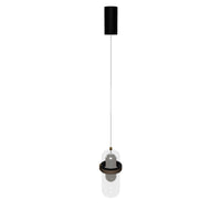 Kabil Single Smoked Glass Gray Pendant Light 28 Cm
