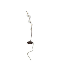 Labranda 6 Honey Glass Brown Leather Floor Lamp