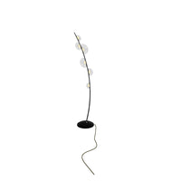 Labranda 6 Smoked Glass Black Leather Floor Lamp