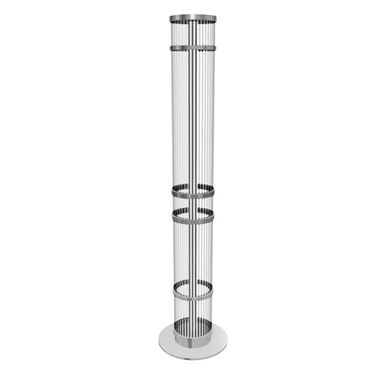 Nablus Transparent Glass Stick Brushed Brass Floor Lamp