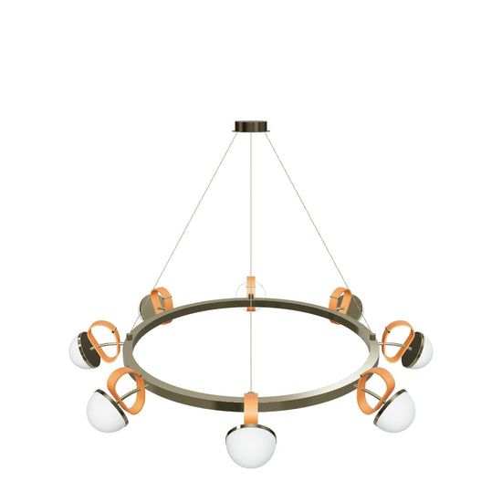 Nepal Platinum Eight Soft Glass Living Room Chandelier 80 Cm