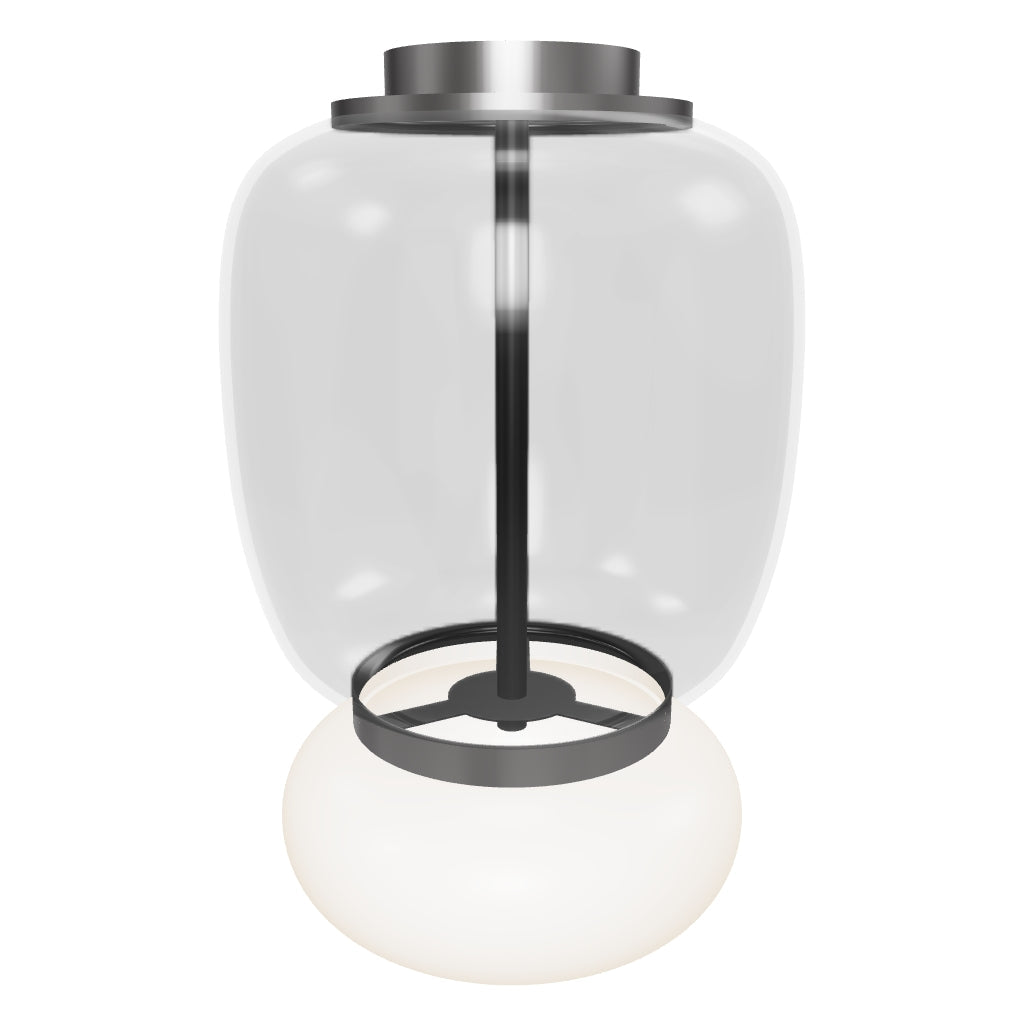 Salvador Smoked & White Glass Platinum Plafonier 40Cm