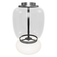 Salvador Smoked & White Glass Platinum Plafonier 40Cm