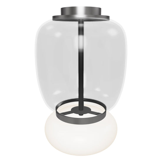 Salvador Smoked & White Glass Platinum Plafonier 40Cm