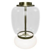 Salvador Transparent & White Glass Antique Pendant Light 40 Cm