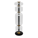 Seul Four Smoked Glass Brushed Brass Marble Floor Lamp
