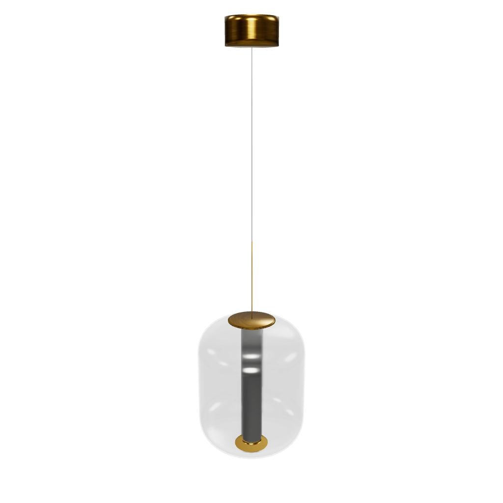 Seul  Smoked Glass White Marble Antique Pendant Light 36 Cm