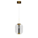 Seul  Smoked Glass White Marble Antique Pendant Light 36 Cm