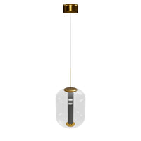 Seul  Smoked Glass White Marble Antique Pendant Light 36 Cm