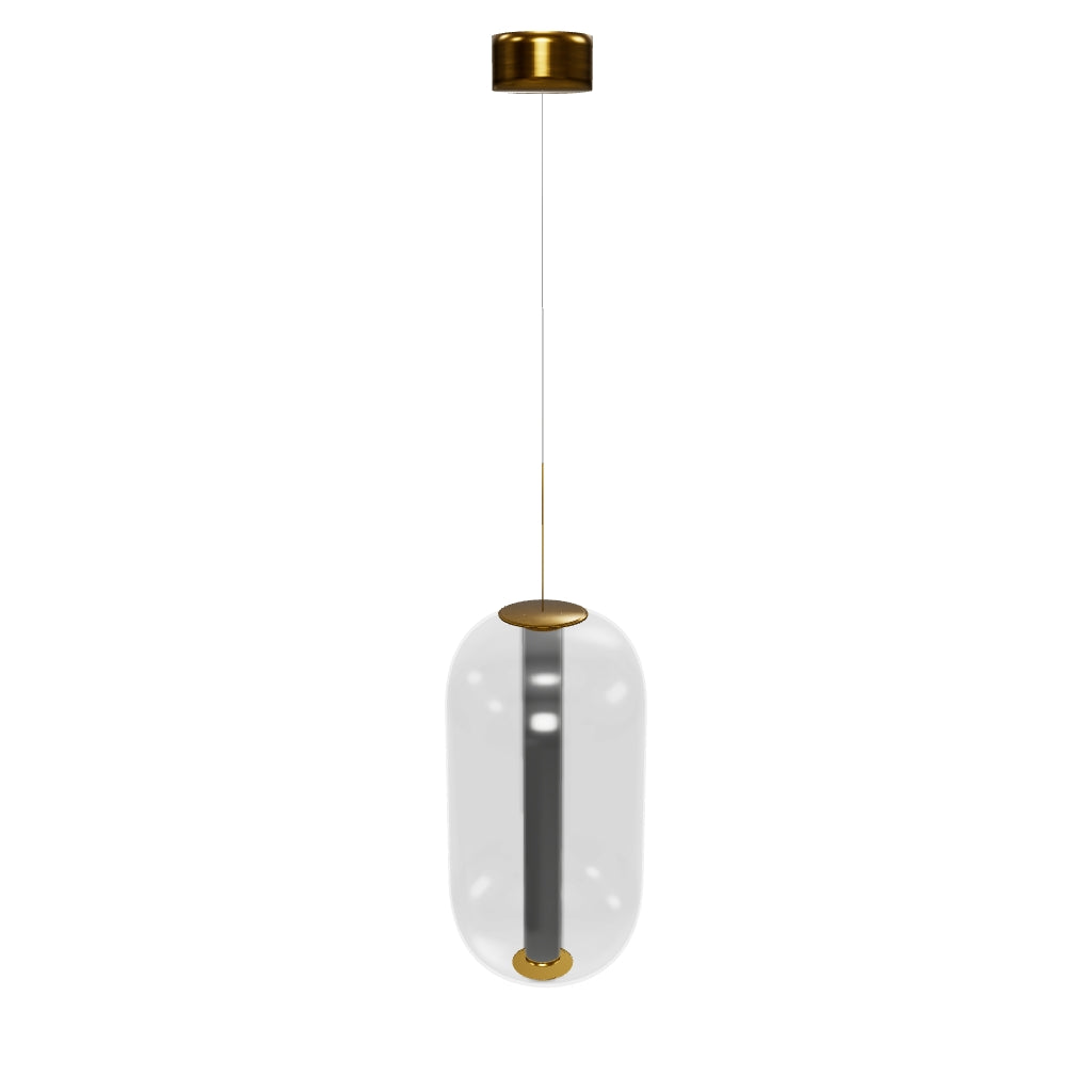 Seul  Smoked Glass White Marble Antique Pendant Light 56 Cm