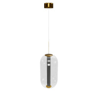 Seul  Smoked Glass White Marble Antique Pendant Light 56 Cm