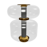 Seul Double Smoked Glass White Marble Antique Table Lamp