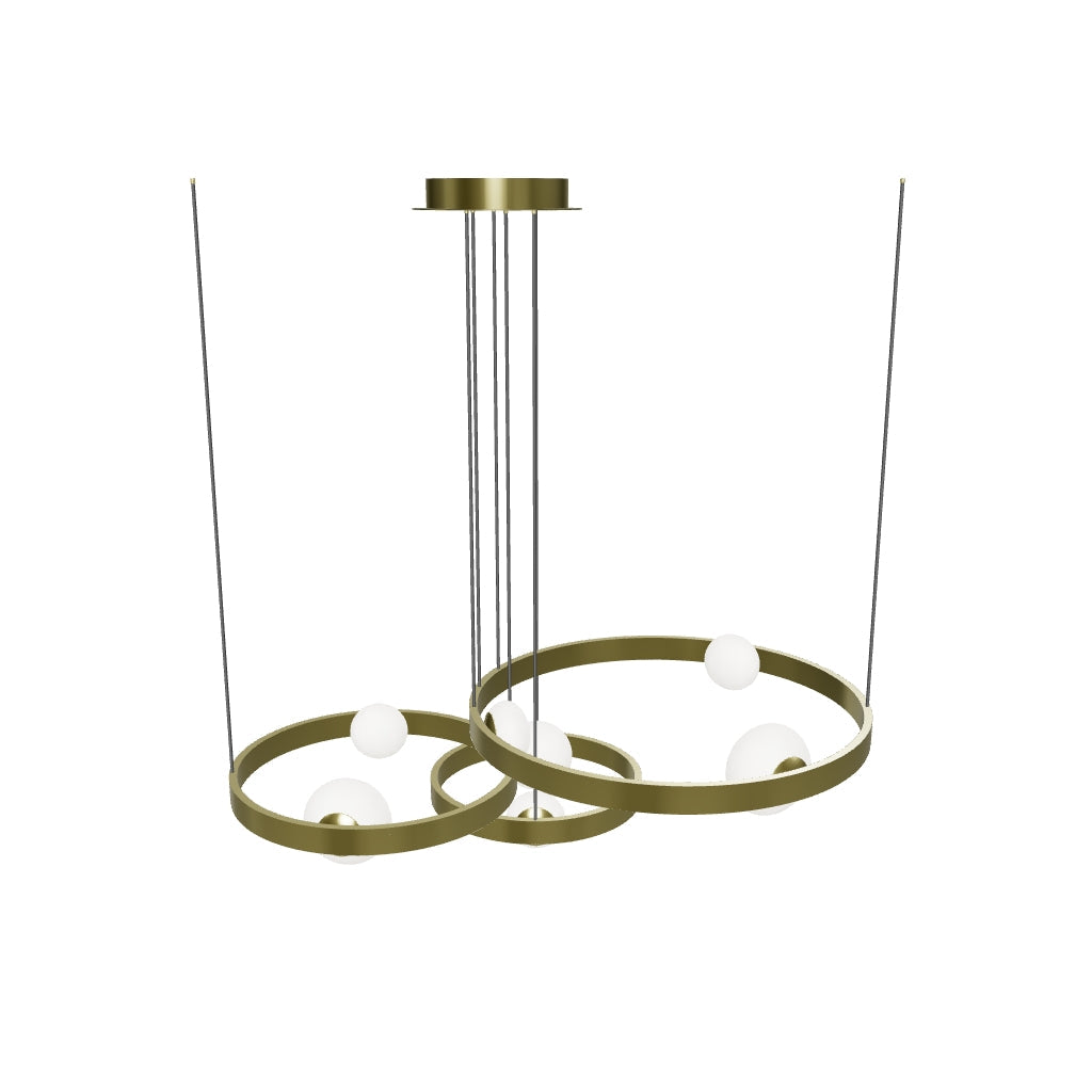 Stockholm Gold Stainless White Acrylic Chandelier 132Cm