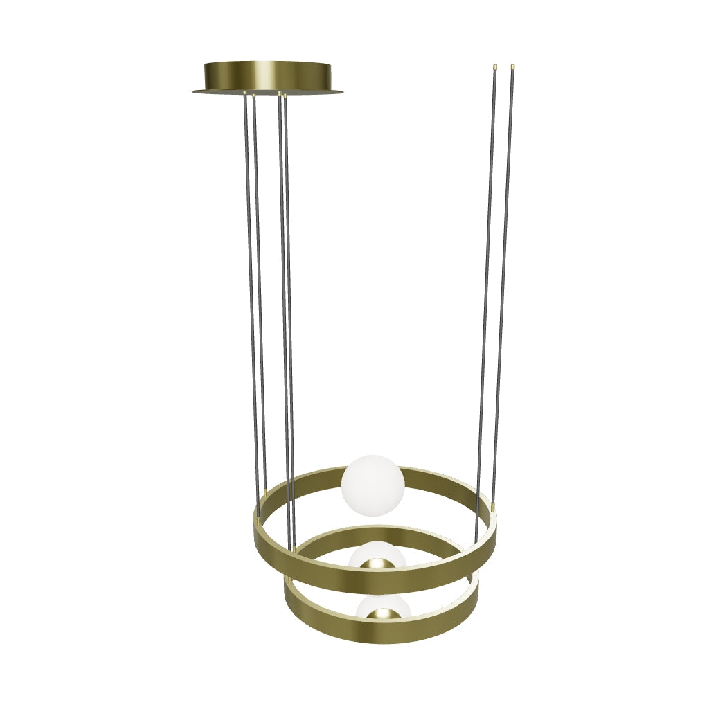 Stockholm Gold Stainless White Acrylic Chandelier 55Cm