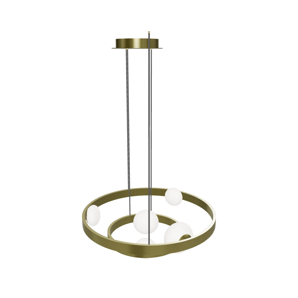 Stockholm Gold Stainless White Acrylic Chandelier 75Cm