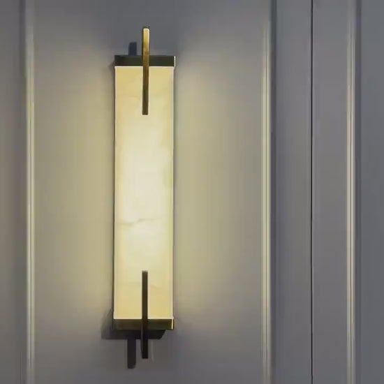 Art Deco White Marble Wall Sconce Lamp, Home Decor LED Light, Housewarming gift Lamp MODEL : POLARIS