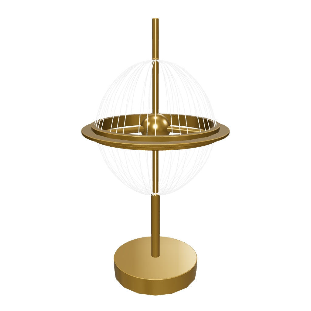 Carina Globe Transparent Acrylic Gold Table Lamp 23 Cm