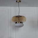 Salvador Honey & White Glass Antique Pendant Light 27 Cm - Heka Lighting & Trading Limited