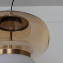 Salvador Honey & White Glass Antique Pendant Light 27 Cm - Heka Lighting & Trading Limited