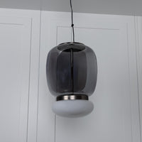 Salvador Smoked & White Glass Antique Pendant Light 40 Cm - Heka Lighting & Trading Limited